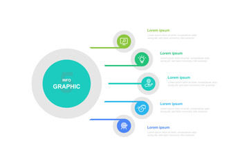 Obraz premium Modern design template infographic vector element with 5 step process or options suitable for web presentation and business information 