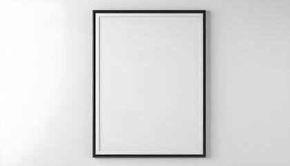 blank-frame-on-white-wall-mock-up--vertical-black-poster-frame-on-wall--picture-frame-isolated-on-a-wall--mock-up-for-picture-or-photo-frame--empty-frame-on-bright-wall--3d-render