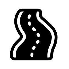 Winding Road Glyph Icon