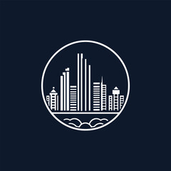A logo for a real estate company, detailed and minimal modern very professional, 2d lineal vector, monotone outline