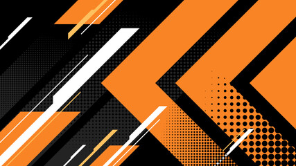 sporty orange and black geometry background