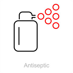 Antiseptic and hand icon concept 