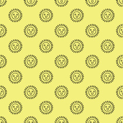 Seamless pattern with sun doodle for decorative print, wrapping paper, greeting cards, wallpaper and fabric