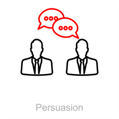 Persuasion and convincing icon concept 