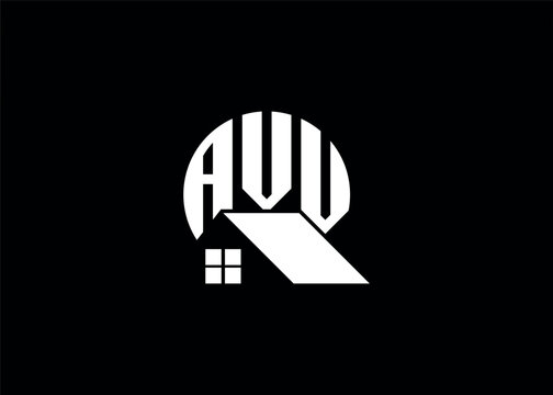 Real Estate Letter AVV Monogram Vector Logo.Home Or Building Shape AVV Logo