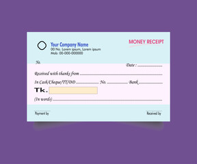 Receipt voucher Royalty free Vector design, financial receipt, Money payment bank check voucher.