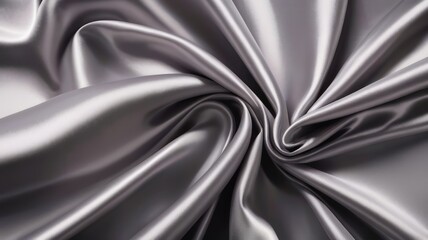 Fototapeta premium Luxurious Metallic Gray and Silk Fabric Smooth Elegant And Shiny With Satin Folds And Waves Background