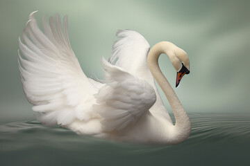 A beautiful white swan