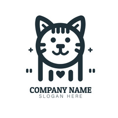 vector cat logo template design