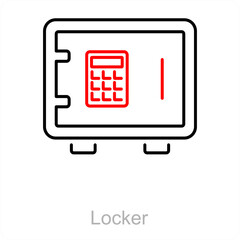 Locker and safety icon concept 