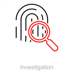 Investigation and finger icon concept