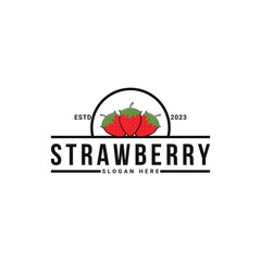 strawberry logo design idea isolated on white background