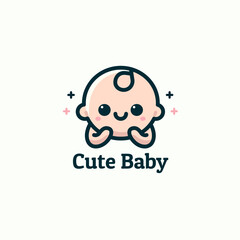 vector detailed cute baby logo template