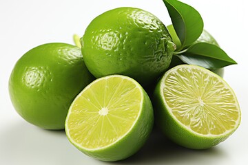  close up a lime fruit isolated on white background 
