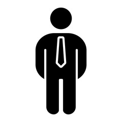 Business icon on glyph style. businessman vector icon