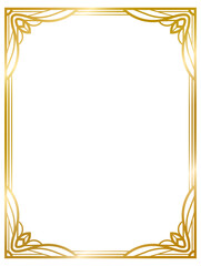 Art Deco frame, decorative gold frames, vintage gold frame, banner label, line geometric wedding label card frame, png transparent background