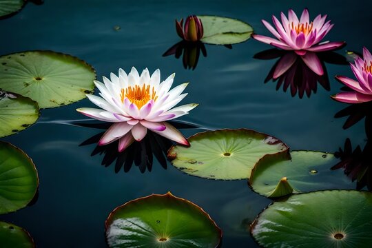 Imagine a dialogue between two water lilies discussing their experiences basking in the sunlight