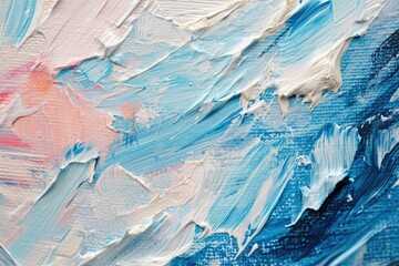 Close up of a painted canvas texture with brush strokes.