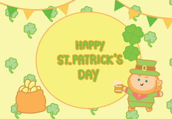 Cover art design for St. Patrick's Day cartoon style.