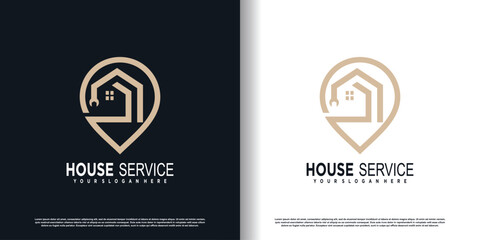 Fototapeta premium House service logo with creative unique element concept premium vector