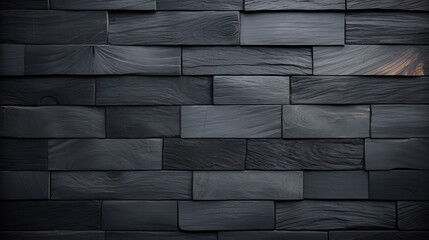 Dark black wooden background with dark gray wall texture black wood texture background, generative ai