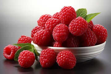  close up a raspberry fruit isolated on white background