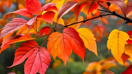 Nature, Autumn, Vibrant Autumn, Season, Colorful, red autumn leaves, red maple leaves, HD wallpaper, HD background, Top download wallpaper, AI generated