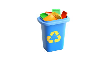 recycling bins isolated on transparent background