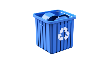 recycling bins isolated on transparent background