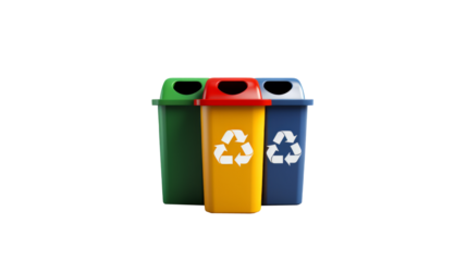 recycling bins isolated on transparent background