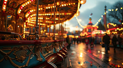 Naklejka premium Carnival Rides: Art Deco Festival