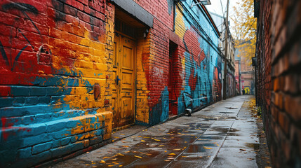 Urban Alley Street Art: Graffiti Brilliance