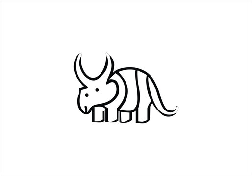 Ceratopsian minimal style icon illustration design