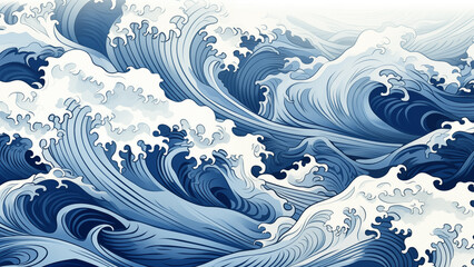 Fototapeta na wymiar The Art of Japanese Water Waves