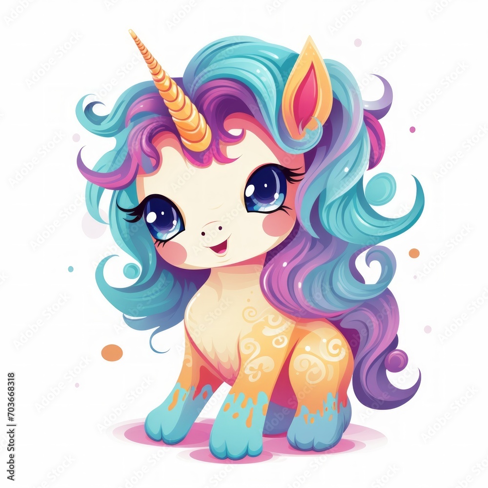 Poster Generative AI A delightful creature resembling a tiny unicorn, yet with whimsical
