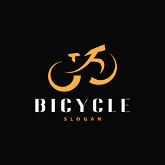 Bicycle logo design bicycle sport club simple vintage black silhouette template illustration