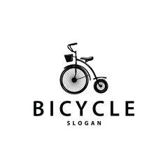 Bicycle logo design bicycle sport club simple vintage black silhouette template illustration
