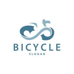 Bicycle logo design bicycle sport club simple vintage black silhouette template illustration