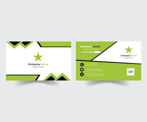 Green elegant and professional business card template, Creative modern professional business card vector design, Corporate business card, Green and white business card