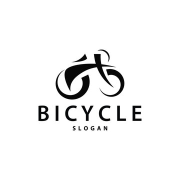 Bicycle logo design bicycle sport club simple vintage black silhouette template illustration