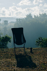 Outdoor chairs for relaxing and enjoying the view while camping.