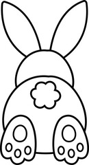 Cute bunny butt outline vector. Rabbit Tail outline  vector.