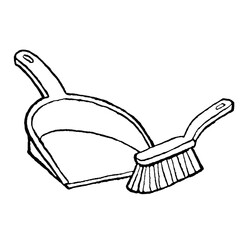 Png doodle broom and dustpan