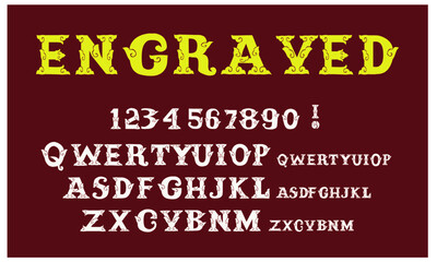 Engaved Font- Vector