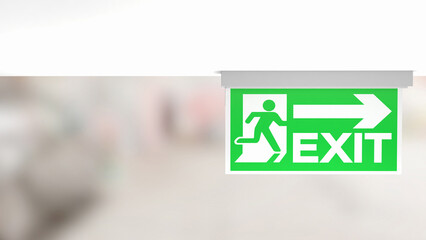 The exit sign for Background concept 3d rendering - obrazy, fototapety, plakaty