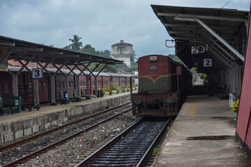 Naklejka premium train in the station