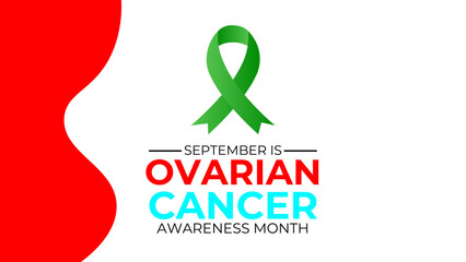 Cervical cancer awareness month banner with teal and white ribbon awareness and text. suit for banner, cover, poster, website, greeting card, presentation, for Background. Vector illustration