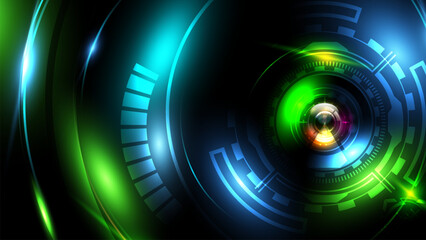 Vortex hologram wallpaper with futuristic portal technology design
