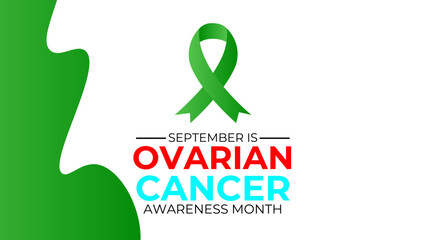 Cervical cancer awareness month banner with teal and white ribbon awareness and text. suit for banner, cover, poster, website, greeting card, presentation, for Background. Vector illustration