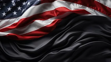 Fotobehang United States Flag On Black Background. US flag art isolated on black background © dwiadi14